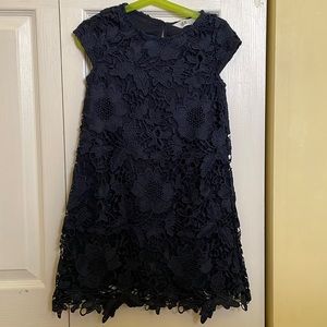 Girls Navy blue H&M flower lace dress